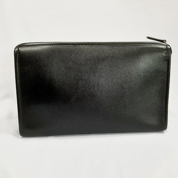Gucci Metallic Print Logo Clutch in Black - Picture 4 of 11